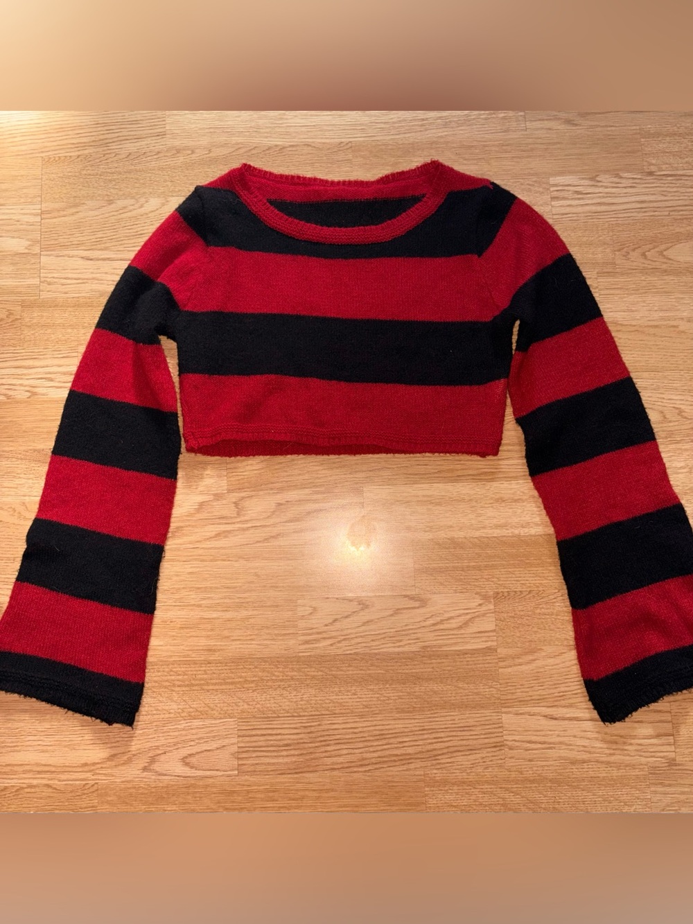 Striped Cropped Knit Sweater